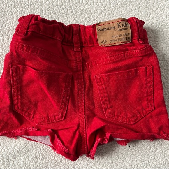 Genuine Kids Red Denim Shorts w Embroidered Flowers, size 2T - Picture 5 of 5